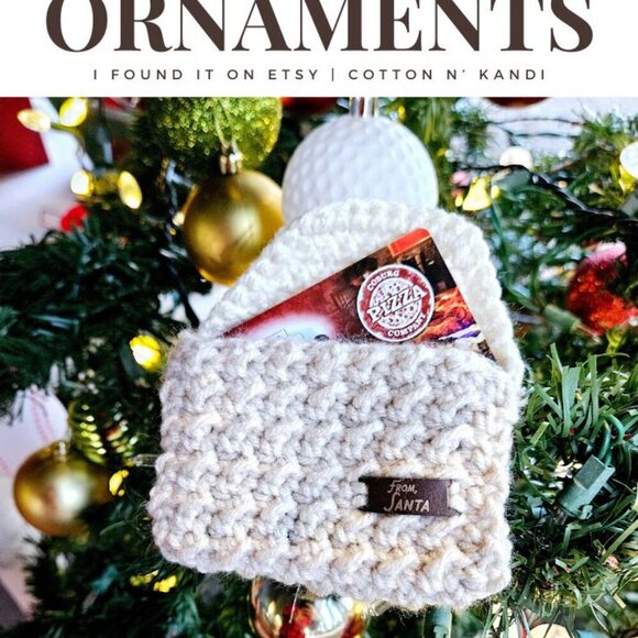 Lot of 8 Crochet Gift Card Ornaments- From Santa - Picture 3 of 15